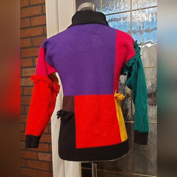 Eclectic Vintage Wool Jacket Maximalist Y2K Indie Patchwork Aesthetic - Picture 2 of 8